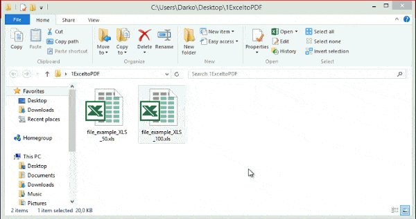 ExcelからPDFへの変換ビデオ